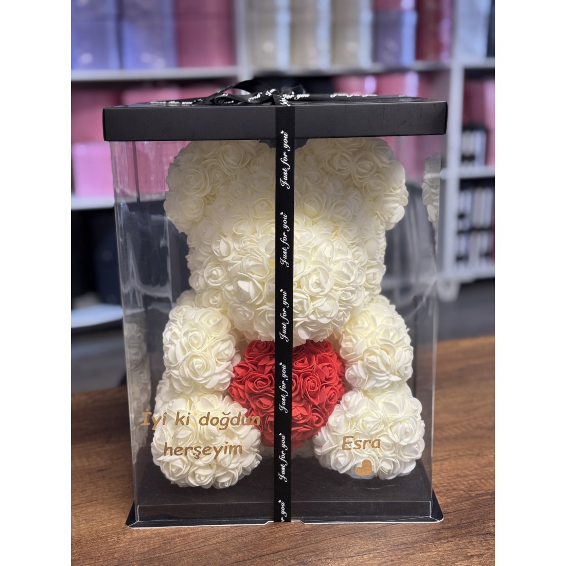 TeddyRose Bear Beyaz