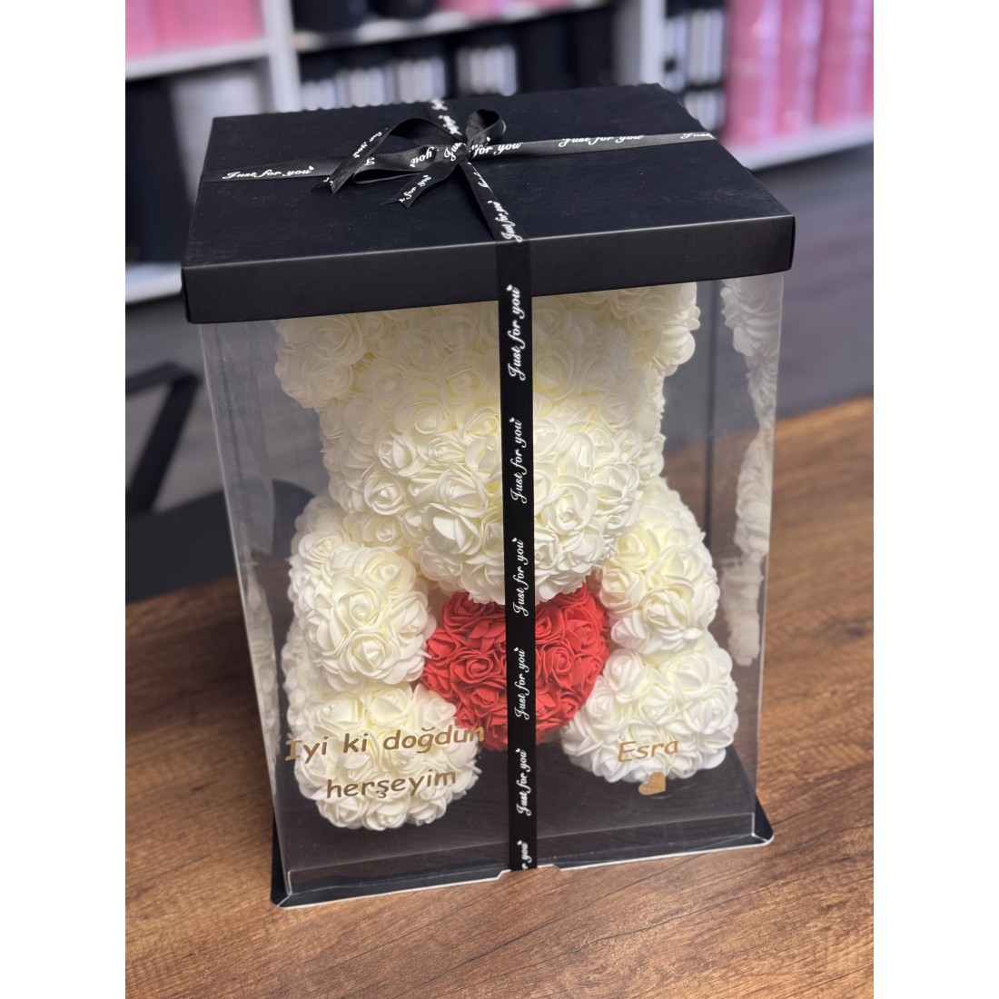 TeddyRose Bear Beyaz